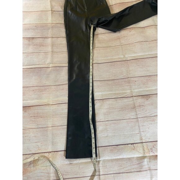 Zara Women's Black Faux Leather High Waist Classic Pants - Small - Picture 4 of 10